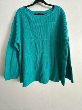 Talbots Teal Crewneck Knit Sweater